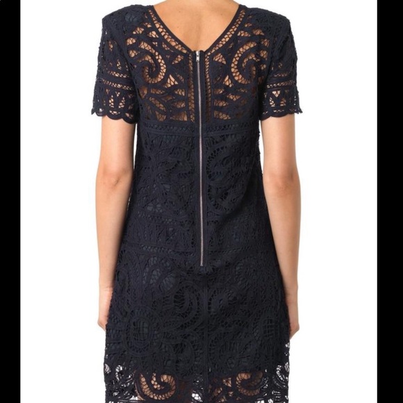Sea New York Battenburg Navy Blue Lace Dress XS 2 - Picture 2 of 7